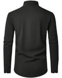 J.VER Black Shirts for Men Adult Dress Slim Fit Long Sleeve Stretch Non Iron Business Casual Wedding Fashion Formal Shirt M - 4