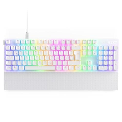 NZXT Function 2-2024 Optische Vollformat Gamingtastatur | RGB beleuchtet | 8K-Abfragerate | Lineare Opt. Switches | Einstellbare Auslösung | Hot-Swap | Gaming Keyboard| Weiß - DE (QWERTZ)