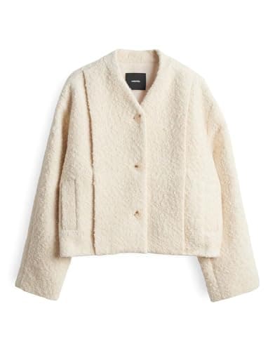 someday Women's Jacket | NISABEL Regular Shortened Blouson Made of Bouclé, Soft cream, 34