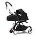 Stokke YOYO3 Stroller with Newborn Pack (Black) - Includes Frame (White), Mattress, Five-Point Harness, Extendable Canopy, Padded Shoulder Strap & Protective Storage Bag - 1