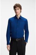 HUGO Herren Kenno Slim-Fit Hemd aus bügelleichter Baumwoll-Popeline Hellblau 39 - 3