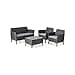 Keter Salemo Lounge Set, Set Mobili da Giardino in Rattan con Divano 2 Posti 2 Poltrone e Tavolino Porta Cuscini, Grafite - 1