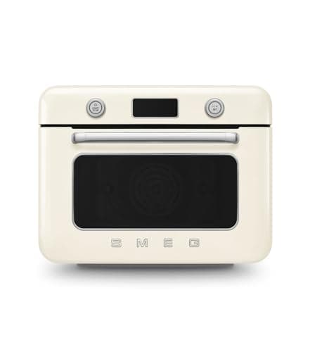 Smeg, Forno Combinato a Vapore da Appoggio COF01CREU, 10 Funzioni di Cottura, 33 Ricette Automatiche, Serbataio Estraibile, Cottura a Vapore, Funzione Decalcificazione, Potenza 1800W, Crema