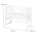 roba Lettino Co-sleeping safe asleep 3 in 1, 45 x 90 cm, Altezza Regolabile, Set Completto con Culla, Inserto, Barriera in Tessuto e Ruote con Freni, Legno Laccato Bianco - 15