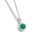 HENRYKA 925 Sterling Silver & Green Onyx Round Charm Necklace | Minimal Pendant | Bridesmaid Jewellery | Hypoallergenic Women's Jewellery with Gift Box - 1