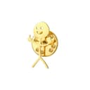 Dreamtimes Smiley Face Figurine Sign Language Spille per donne uomini in acciaio inox dito Stickman Trend Coppia Spilla Pin Punky e stravagante Spilla (Oro) - 1