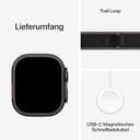 Apple Watch Ultra 3 GPS + Cellular 49 mm Premium Smartwatch für Lauftraining und Kombinationssport mit robustem Titangehäuse in Schwarz und Trail Loop in Schwarz/Kohlegrau (M/L) - 6
