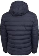 Giacca Invernale da Uomo con Cappuccio, Calda e Trapuntata, Piumino Adatto anche alle Mezze Stagioni Colore: Blu/Bianco/Blu, Taglia: 3XL - 6