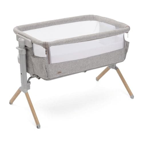 Chicco Next2Me Armonia, Culla Neonato Fianco Letto, Spondina Apribile, 11 Livelli di Altezza, Altezza Regolabile da 66 fino a 83 cm, 4 Ruote, Ottima Circolazione dell’Aria, Grigio Chiaro Melange