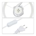 Relaxdays Lámpara Mesita Moderna, Diseño Abstracto, Luz Sobremesa, Pantalla Tela, E27, 50 x 25 cm, Plateado y Blanco - 9