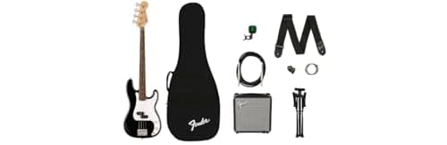 Squier by Fender Debut Collection Precision Bass Kit - Accessori Inclusi: - Stand - Ampli Rumble 15 - Gig Bag Imbottita - Tracolla - Basso - Cavo da 3 m - Accordatore FT-1