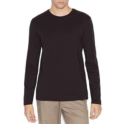 Armani Exchange Camisa Manga Larga para Hombre, Negro (Black 1200), XL