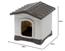 Ferplast Caseta Perros Exterior DOGVILLA 50, Caseta Perro, Casa para Perros, Base Drenante, Base Aislante, Techo Desmontable, Rejilla de Ventilación, Plástico Reciclado, 43 x 48 x h 44 cm - 6