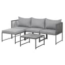 SVITA Detroit Gartenmöbel Set Polyrattan Lounge Modular Ecksofa Chaiselongue Tisch Flexibel als 3 Sitzer oder Sessel 2 Sitzer Inklusive Kissen Grau - 4
