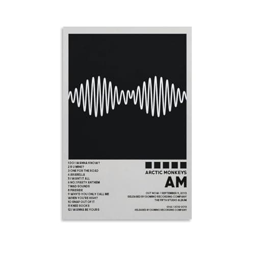 TOPOSTER Stampa artistica da parete su tela, motivo: Arctic Monkeys-AM con copertina di album musicali, decorazione per camera da letto, 30 x 45 cm, senza cornice, stile 4