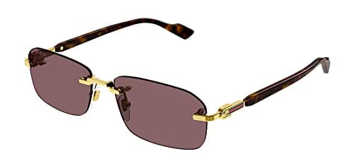 GUCCI SUNGLASSES GG1221S-002 GOLD-HAVANA-BROWN 56 MENS