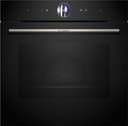Bosch HRG7764B1, Smarter iQ700 - Forno da incasso con funzione vapore, 60 x 60 cm, prodotto in Germania, pirolisi e idrolisi, termometro per arrosti, Air Fry, schermo a colori touch screen 4D, aria - 1