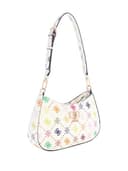 GUESS borsa a tracolla Emelie Logo Top Zip Shoulder Bag Multi Logo bianco - 3