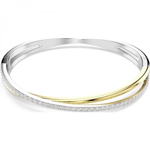 Swarovski Bracciale rigido Hyperbola, Taglio Round, Bianco, Mix di finiture