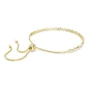 Swarovski Matrix Tennis Armband, Vergoldetes Cupchain-Armband mit Weißen Kristallen und Kugelschiebeverschluss, Armbandlänge: 12-24 cm, Armbandbreite: 0.2 cm - 5