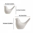 Hoshisea 2 Piezas Pájaro Cerámica Minimalista, Pajaros Decorativos, Figuras Decorativas Modernas Salon, para Mesas de Café, Mostradores, Escritorios(Blanco) - 2
