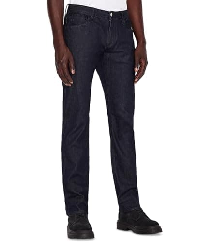 A|X Armani Exchange Men's 5 Pocket Slim Denim Dark Rinse, Indigo Denim/Indigo