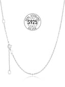 Silvora Cadena Plata de Primera Ley 925 Mujer Apilable con Colgante Collar Minimalista Rolo Cable 46cm 1.5mm Regalo Madre Amiga Pareja - 1