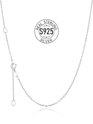 Silvora Cadena Plata de Primera Ley 925 Mujer Apilable con Colgante Collar Minimalista Rolo Cable 46cm 1.5mm Regalo Madre Amiga Pareja