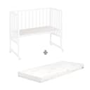 roba Lettino Co-sleeping safe asleep 3 in 1, 45 x 90 cm, Altezza Regolabile, Set Completto con Culla, Inserto, Barriera in Tessuto e Ruote con Freni, Legno Laccato Bianco - 14