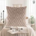 Quantum Interior by Maxland Boho-Dekokissen mit Füllung in Vintage Optik, Sofakissen Boho Style, extra weiches Wendekissen für Sofa, Bett, Büro, Kissen in Naturtönen ca 45x45 cm (Taupe) - 4