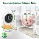 LeapFrog LF1911 Smart WiFi Baby Monitor with Video in FHD 1080P, Free App with Motion and Noise Detection, Color Night Vision, Privacy Mode, Remote Control of Rotation-Tilt Zoom - 5