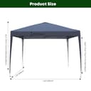 3x3m Pop Up Gazebo with 4 Removable Sidewalls, Portable Outdoor Party Tent with Carry Bag, All Weather Canopy for Camping, Markets, Garden Events (Grey) - 7