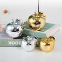 Hoobar Statue in ceramica a forma di frutta, placcate artigianalmente, scultura a forma di mela per matrimoni, veranda, scrivania e decorazione della casa, articolo di arredamento, confezione da 2 - 6