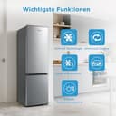 Midea Kühlschrank mit Gefrierfach MERB276FGE02A | 270L Kühl-Gefrierkombination (199L + 71L) | No Frost, All-Around Cooling | Doppelte Steuerung & Digital Control | Super-Kühl, LED | 180 cm, Edelstahl - 2