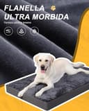 Favodormir Cuccia Cane Interno Taglia Grande Sfoderabile e Lavabile, Ortopedica Cuscino Letto per Cani Base Antiscivolo Materassino Cane Esterno, Grigio Scuro, 104x68x8cm - 3