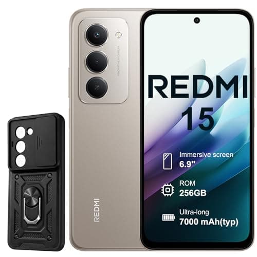 XIAOMI Redmi 15 4G 8+256GB Smartphone – Batería 7000mAh | Pantalla 6.9" FHD+ 144Hz | Snapdragon 685 | Cámara Dual 50MP | Carga Rápida 33W | Diseño Quad-Curve (Gray, con Funda)