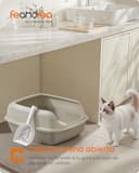 Feandrea Caja Arenero con Bordes Altos, Tamaño XXL, Abierta, con Pala, para Gatitos y Gatos Grandes, Beige Capuchino PPT010LH01 - 2