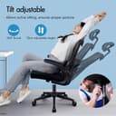 ELFORDSON Ergonomic Office Chair with Adjustable Headrest, High Back Desk Chairs for Home Office, 360° Swivel Mesh Computer Chair with Flip-up Armrests and Lumbar Support, 120° Rocking, Black - 7