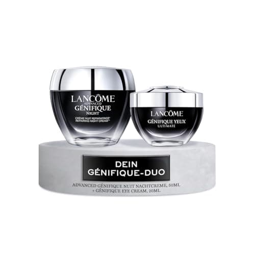 Lancôme Advanced Génifique Nuit Nachtcreme, 50ml + Génifique Eye Cream, 20ml, tiefenwirksame Feuchtigkeitspflege über Nacht & tiefenwirksame Anti-Aging-Augencreme