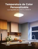 Govee Lampara Techo LED, Inteligente Plafon LED Techo 24W RGBIC 2400LM Compatible con Matter, Alexa y Google Assistant, 16 Millones de Colores DIY para Dormitorio Sala de Estar Cocina Cuadrada, 30cm - 6
