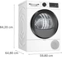 Bosch WQG243D41 Serie 6, Wärmepumpentrockner 9 kg, Extra Kurz Trockenprogramm, Halbe Beladung Option, Auto Dry, Easy Clean Filter, Sensitive-Drying-System, Trommelreversierung, Innenbeleuchtung, Weiß - 4