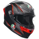 AGV K6 S Slashcut Integralhelm Schwarz/Grau/Rot Premium Motorradhelm leicht mit Pinlock & Kommunikationsvorbereitung L - 1