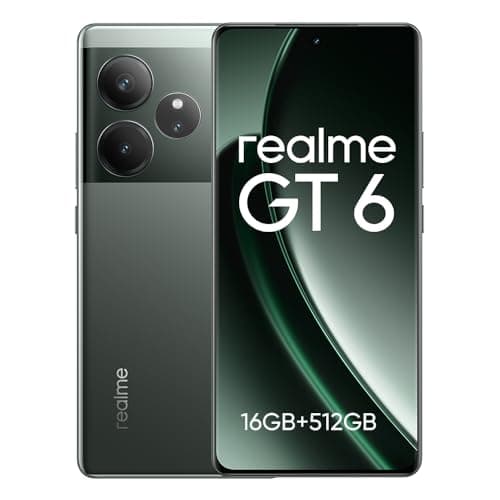 realme GT 6 Smartphone 5G, 16GB + 512GB Mobile Phone Without Contract, Snapdragon 8s Gen 3,120Hz 6.78 Inch 6000nit Ultra Bright Display, 50MP LYT-808 OIS, 5500 mAh, Dual SIM Android 14, NFC, Green (No