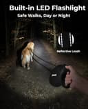 Pecute Guinzaglio Retrattile per Cani con Luce LED Ricaricabile 8m, Guinzaglio per Cane con Guinzaglio Esteso Antigroviglio a 360°, Impugnatura Antiscivolo e Pulsante Freno Rapido, Adatto Fino a 50kg - 2