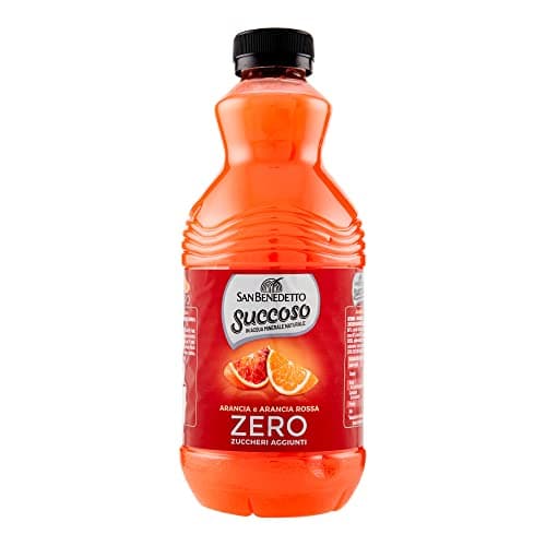 12 x San Benedetto Succoso naranja y rojo Zero PET sin azúcar, 90 cl, zumo de fruta