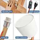 Lampada da tavolo articolata in legno "YOKI". - 5