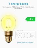 Meross 2PCS Smart Lampadine Alexa LED con dimmerabile bianco caldo Vintage Edison E27, Lampadine Wifi 9W(equivalente a 60W )Compatibile con Apple HomeKit Siri, Alexa, Google Assistant & SmartThings - 5