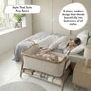 Venture Sona Next To Me Crib – Adjustable Baby Bed with Dropside, Premium Mattress, Breathable Mesh & Storage Shelf - No-Tool Assembly Bedside Baby Crib, Bassinet for Newborns 0–6 Months - Beige - 4