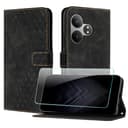 JayModCase Handyhülle für Oppo Realme GT Neo6 SE 5G mit Schutzfolie, Flip Wallet PU Leder Realme GT Neo6 SE 5G hülle [Kartenfach] [Magnet] [Ständer] 360 Stoßfeste Schutzhülle - Schwarz - 1