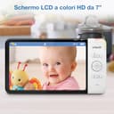 VTech baby monitor smart Wi-Fi con 2 telecamere, schermo HD a colori da 7", videocamera FHD 1080p, app gratuita, controlli panoramica, inclinazione e zoom, ninne nanne, suoni rilassanti: RM7764-2HD - 4